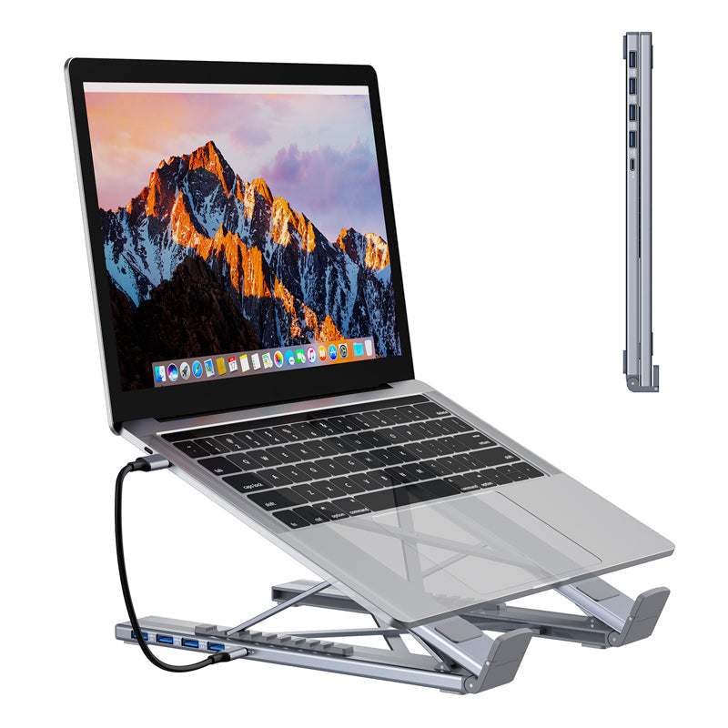 âĄđ 2-in-1 USB-C Dockingstation & LaptopstĂ€nder â 8 Ports, 4K HDMI & höhenverstellbar đ„đ» FĂŒr ergonomisches Arbeiten & maximales Homeoffice-Setup