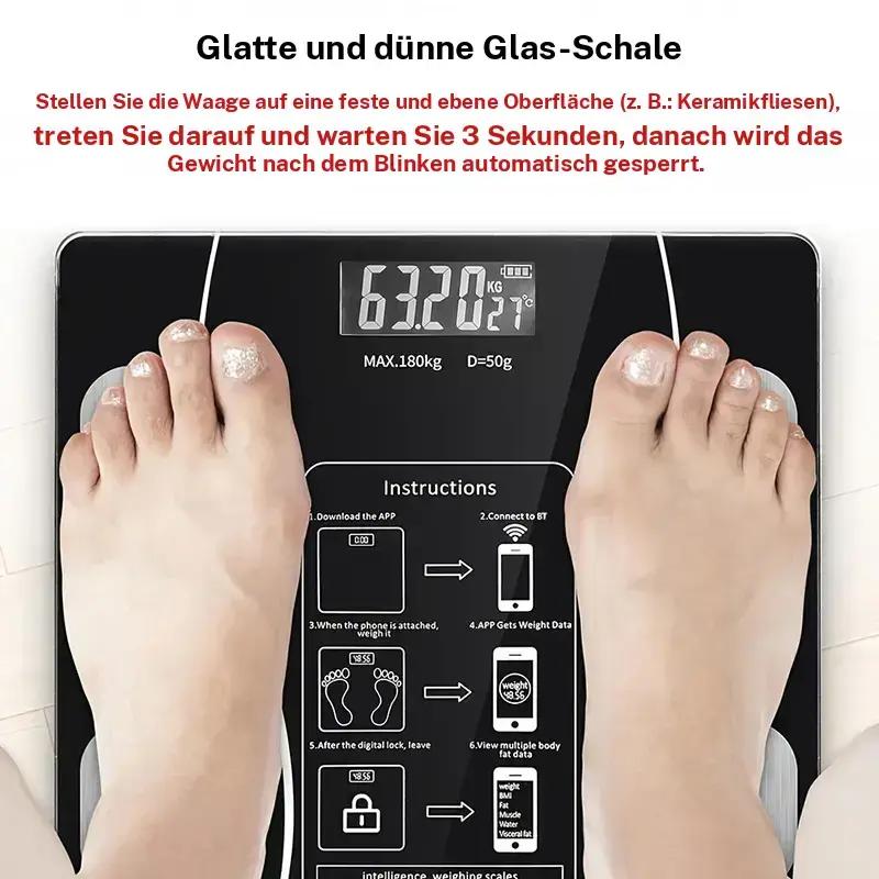 🏅🔥 Intelligente Digitalwaage für Gewicht und Körperfett 🏃‍