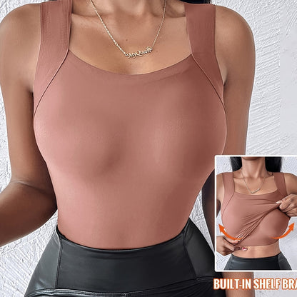 👚 50% RABATT! 🔥⚡60.000+ VERKAUFT!💐Damen-Thermotops mit Rundhalsausschnitt und integriertem BH