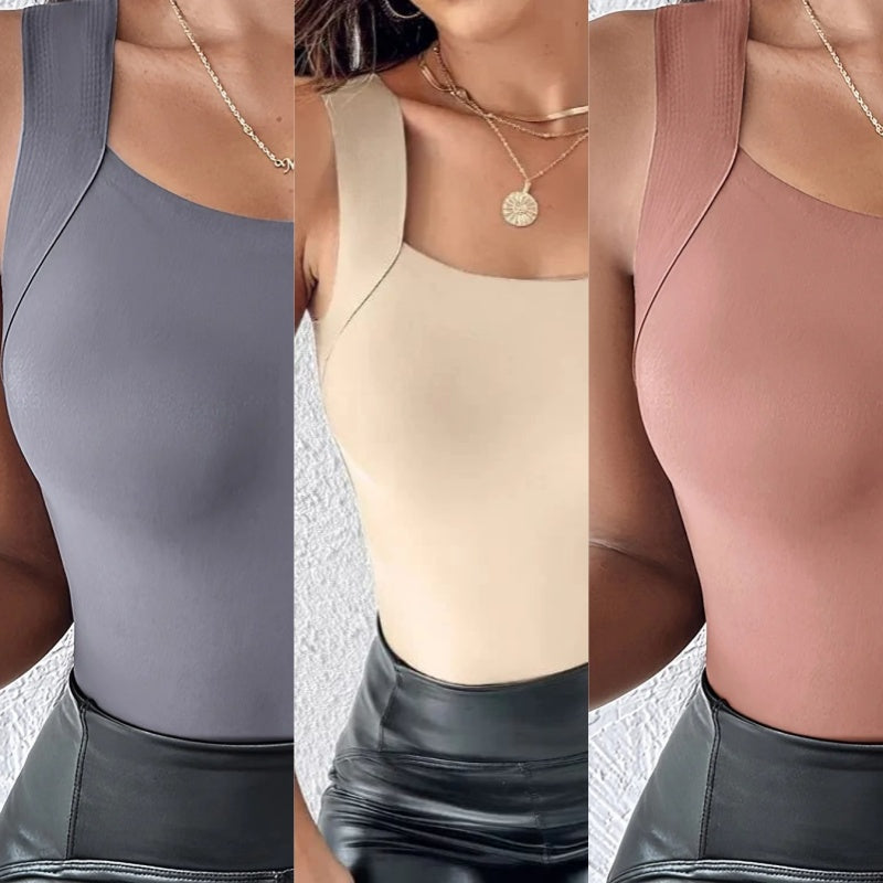 👚 🔥60.000+ VERKAUFT!💐Damen-Thermotops mit Rundhalsausschnitt und integriertem BH