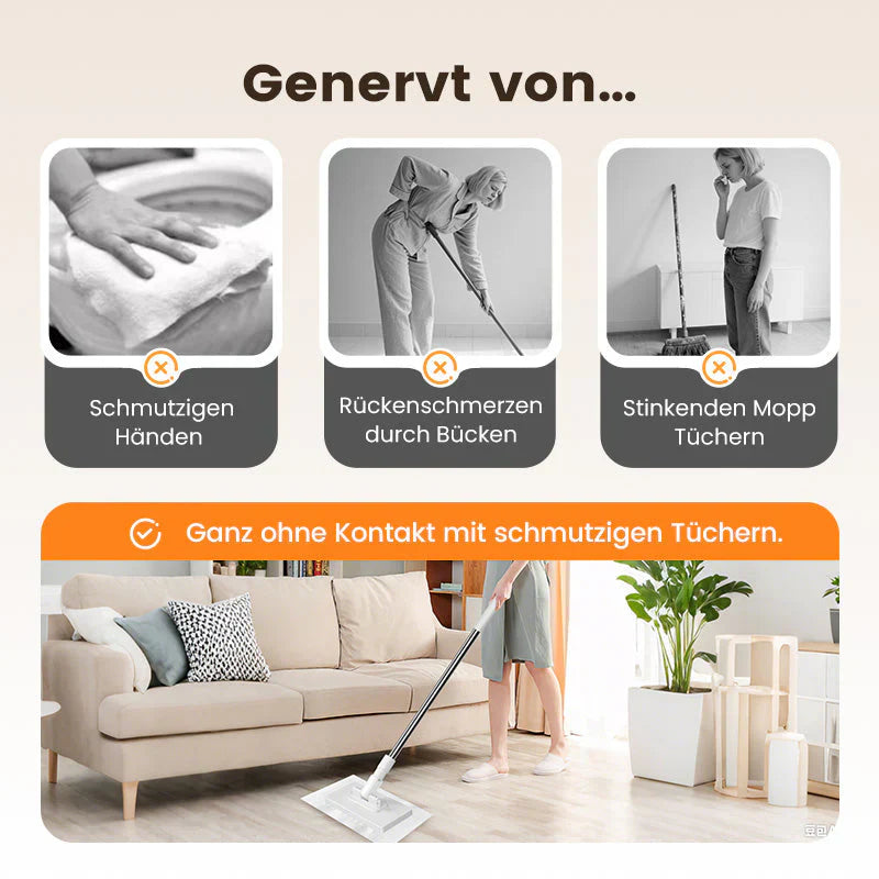 🎁 Kaufe 2, erhalte 1 GRATIS! 🧹✨ Einweg-Staubmopp mit 4 wiederverwendbaren Bezügen – Praktisch und effektiv 💥🌟