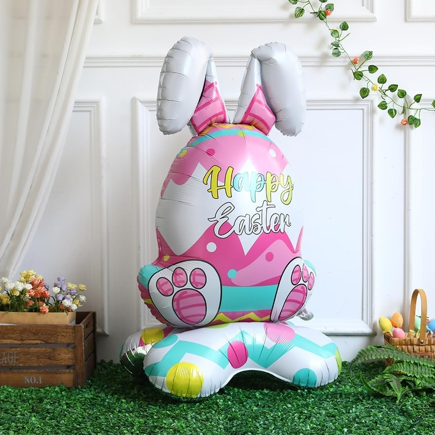 🎁 Oster-Frühbucher-Sale : €9.99!!🐰 Riesen 3D-Steh-Hase-Ballon – selbststehend für festliche Stimmung
