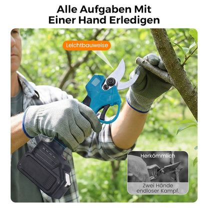 ELEKTRISCHE GARTENSCHEERE - Akku & 10mm Schnittkapazität, 2h Schnellladung, Ergonomisch für Garten und Obstgarten 🌿🔋