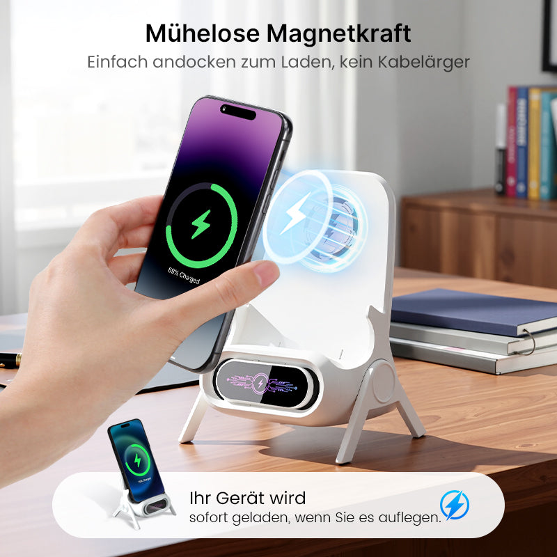 🔥 50% Direktrabatt ⚡ Der magnetische 2-in-1-Kabellose Ladestand – ablegen, sofort laden, aufnehmen, sofort nutzen