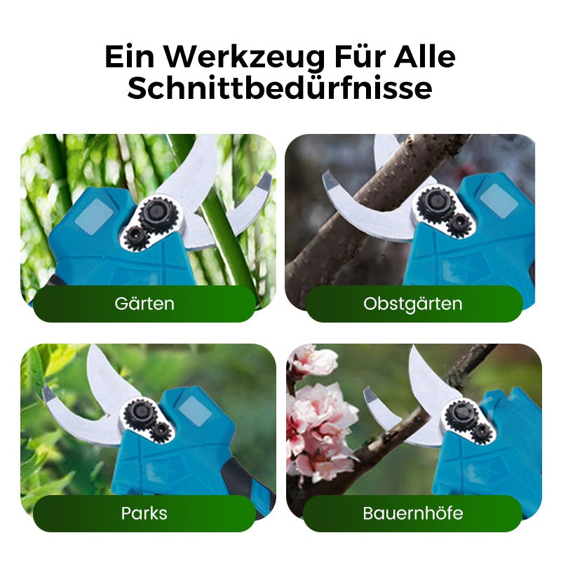 ELEKTRISCHE GARTENSCHEERE - Akku & 10mm Schnittkapazität, 2h Schnellladung, Ergonomisch für Garten und Obstgarten 🌿🔋