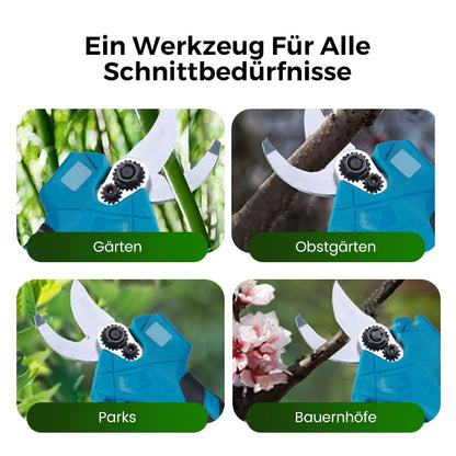 ELEKTRISCHE GARTENSCHEERE - Akku & 10mm Schnittkapazität, 2h Schnellladung, Ergonomisch für Garten und Obstgarten 🌿🔋