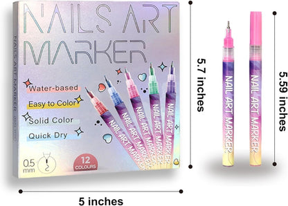 🎁LETZTE WOCHE SPEZIALPREIS: €12,99!!⏳12 Farben Nagelkunst-Stifte Set🎨💅