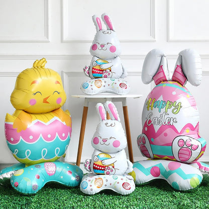 🎁 Oster-Frühbucher-Sale : €9.99!!🐰 Riesen 3D-Steh-Hase-Ballon – selbststehend für festliche Stimmung