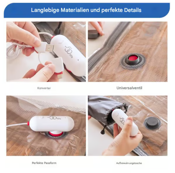 ⏳Begrenzte Zeit 50% Rabatt💥6er-Pack elektrische USB-Vakuum-Kompressionsbeutel – Platz sparen, leicht reisen!