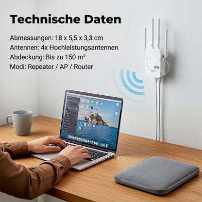 🎁 WLAN-Verstärker – 1200 Mbit/s, Dualband (5 GHz / 2,4 GHz) 📶 Maximale Signalverstärkung – stabile Verbindung im ganzen Haus!