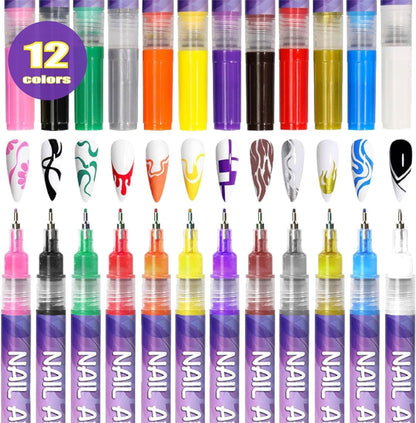 🎁LETZTE WOCHE SPEZIALPREIS: €12,99!!⏳12 Farben Nagelkunst-Stifte Set🎨💅