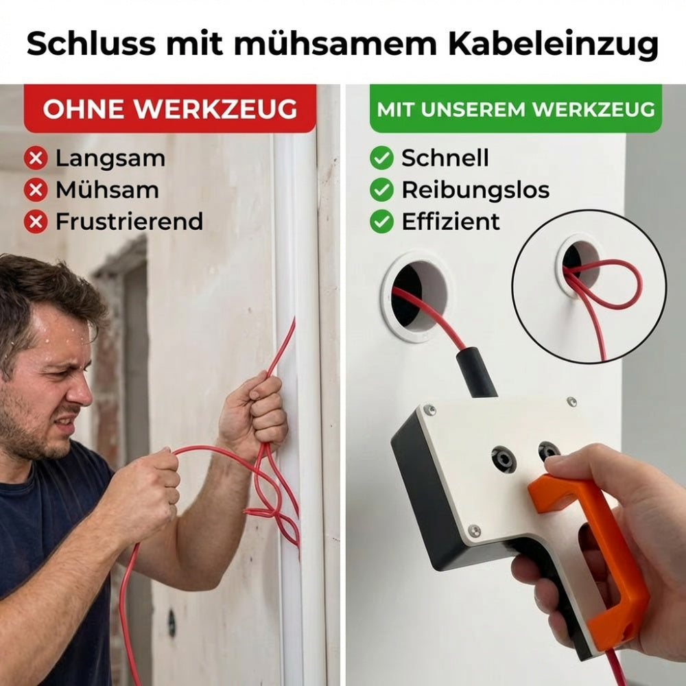 Profi Kabeleinziehhilfe – Werkzeug für müheloses & schnelles Kabelziehen