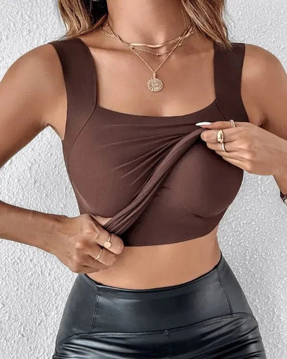 👚 50% RABATT! 🔥⚡60.000+ VERKAUFT!💐Damen-Thermotops mit Rundhalsausschnitt und integriertem BH