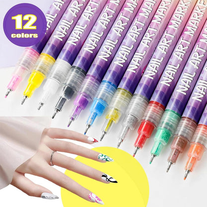 🎁LETZTE WOCHE SPEZIALPREIS: €12,99!!⏳12 Farben Nagelkunst-Stifte Set🎨💅