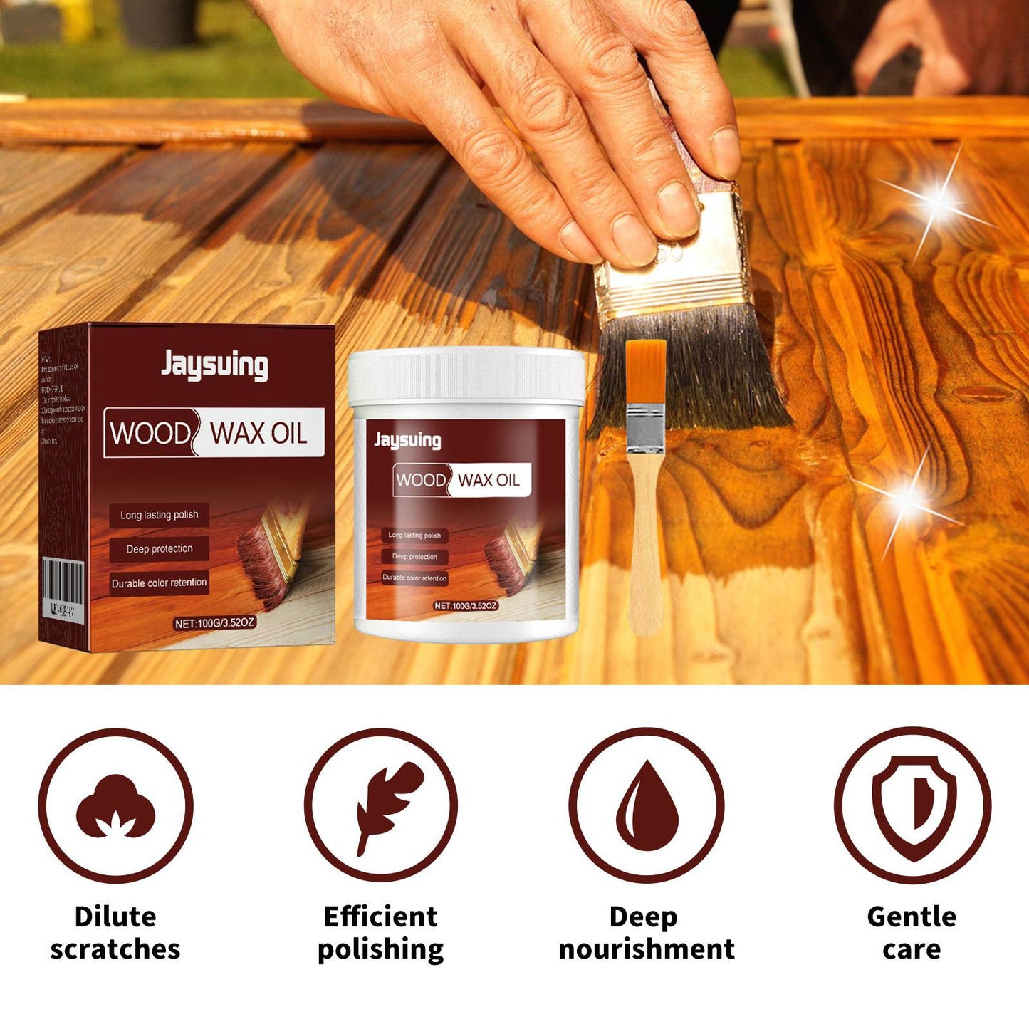 Holzreiniger & Politur - mit Premium-Bürste🏠Wasserdicht und korrosionsbeständig