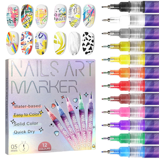 🎁LETZTE WOCHE SPEZIALPREIS: €12,99!!⏳12 Farben Nagelkunst-Stifte Set🎨💅