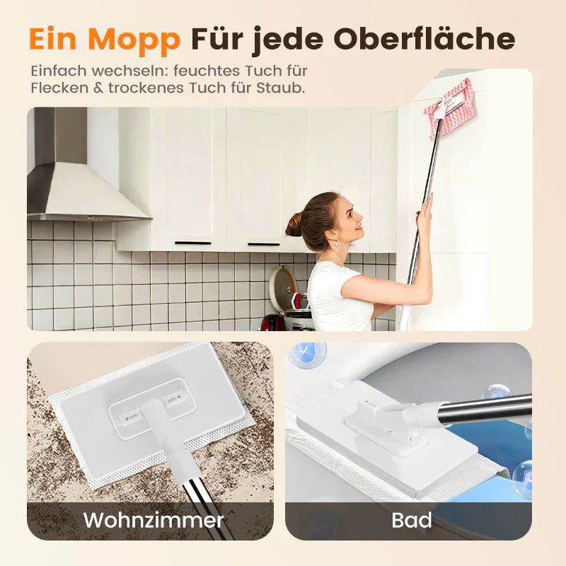🎁 Kaufe 2, erhalte 1 GRATIS! 🧹✨ Einweg-Staubmopp mit 4 wiederverwendbaren Bezügen – Praktisch und effektiv 💥🌟