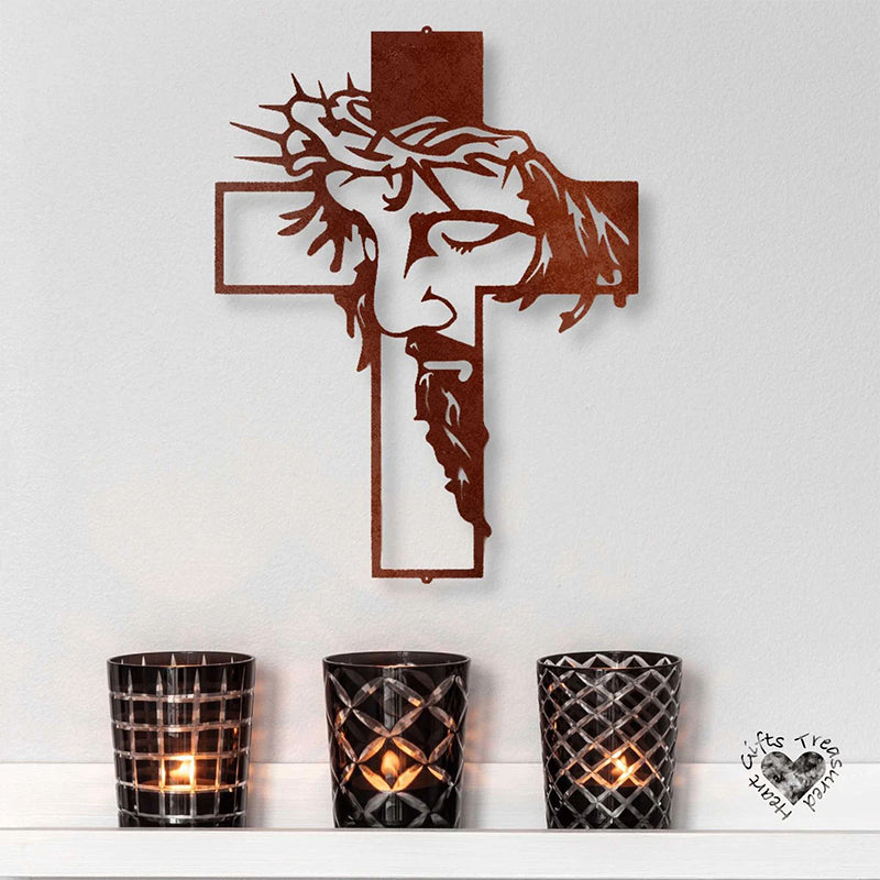 ✝️🕊️Jesus Kreuz Metallschild Christus Wanddekoration