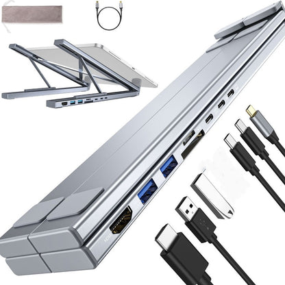 ⚡🚀 2-in-1 USB-C Dockingstation & Laptopständer – 8 Ports, 4K HDMI & höhenverstellbar 🔥💻 Für ergonomisches Arbeiten & maximales Homeoffice-Setup