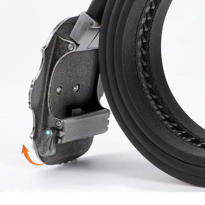 Herren-Gürtel aus geprägtem Leder im Retro-Stil mit Stierkopf-Motiv