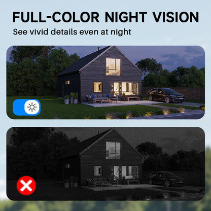 Kabellose Solar-Überwachungskamera für den Außenbereich, 1080P batteriebetriebene WLAN-Überwachung, Menschenerkennung, Farbnachtsicht, 2.4G WLAN, Live-Ansicht & Cloud-Speicher