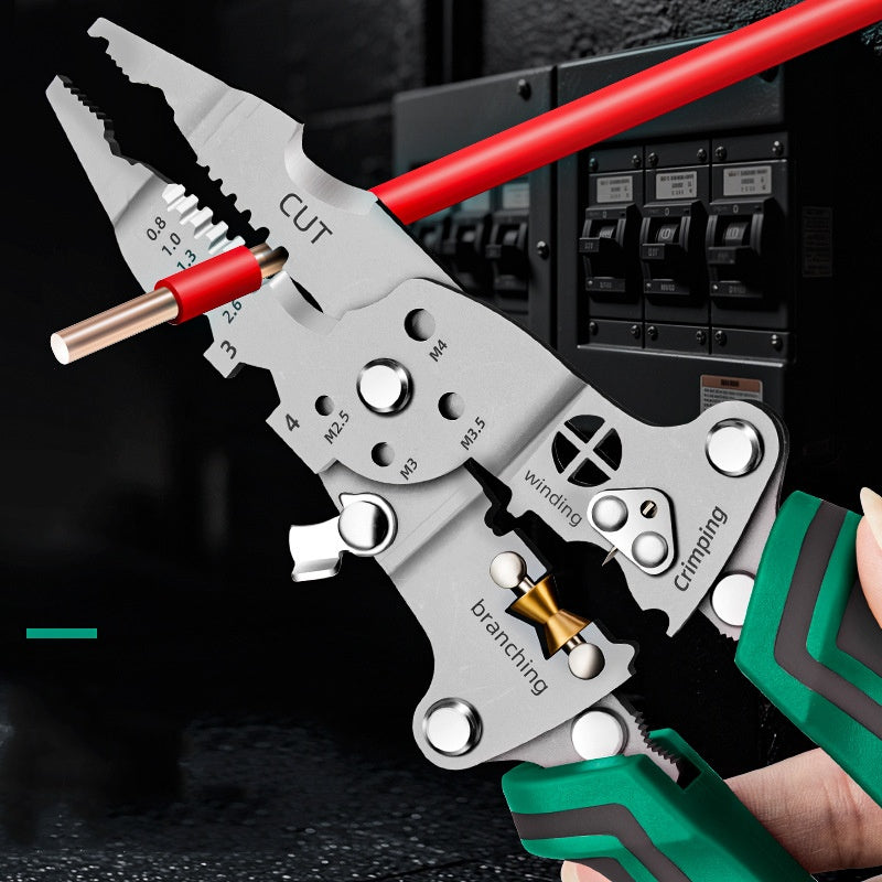 ✨Multifunktions-Abisolierzange zum Zusammenklappen mit Spannungsprüfer
