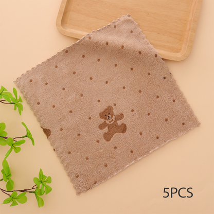 💥 Heißer Verkauf 50% Rabatt🔥5 Stück korallenfarbene Flanell-Geschirrtücher für den Heimgebrauch