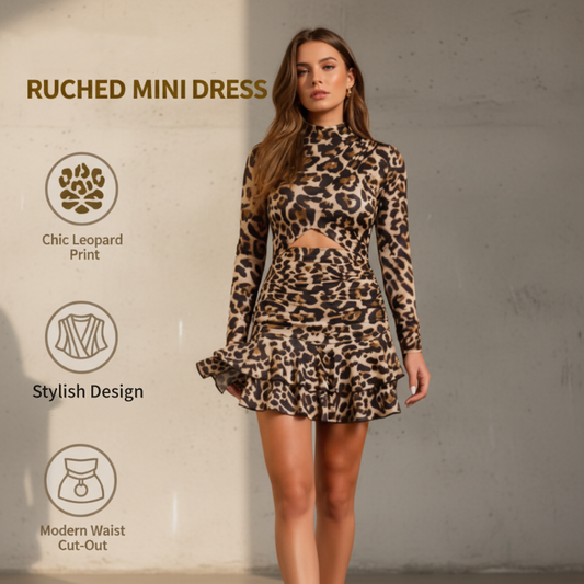 💖(Neuzugangsangebot)! Damen-Rock mit Leopardenmuster und Rüschen – sanft und wild
