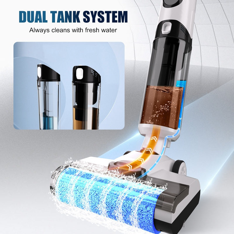 🚀Nass- und Trockenstaubsauger mit Selbstreinigungsfunktion ⚡ Kabelloser All-in-One Bodenreiniger für Hartböden 🏠 Leicht & Effizient: Entfernt Tierhaare und Krümel mühelos 🐾🧹