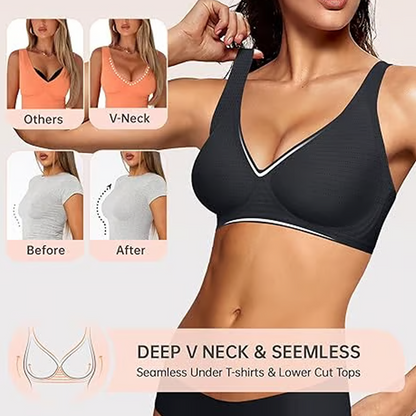 🎀Zeitbegrenztes Angebot 💕  – der ultra-bequeme, drahtlose Damen-BH: nahtlos, Tief-V & Push-Up