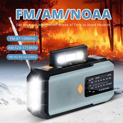 💎  💎 Radio Météo d’Urgence Multifonction – Solaire, Manivelle & Powerbank 2000 mAh avec Alarme SOS 🌞📻