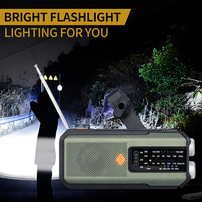 💎  💎 Radio Météo d’Urgence Multifonction – Solaire, Manivelle & Powerbank 2000 mAh avec Alarme SOS 🌞📻