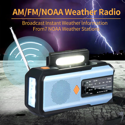 💎  💎 Radio Météo d’Urgence Multifonction – Solaire, Manivelle & Powerbank 2000 mAh avec Alarme SOS 🌞📻