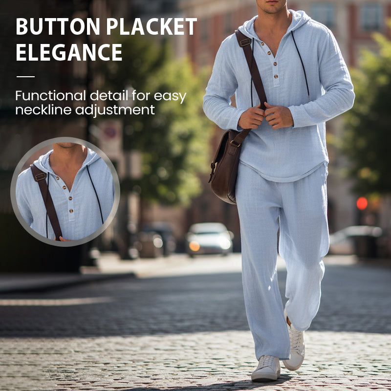 🔈🔈ZEITLICH BEGRENZTES ANGEBOT – 50 % RABATT🔥2-teiliges Set für Herren: weites Oberteil mit Kapuze und Hose