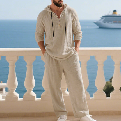 🔈🔈ZEITLICH BEGRENZTES ANGEBOT – 50 % RABATT🔥2-teiliges Set für Herren: weites Oberteil mit Kapuze und Hose