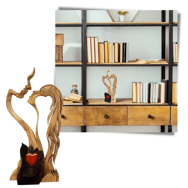 👩‍❤️‍👨Para Love Fa dekorative Ornamente, kreative dekorative Kunst,Holzschnitzerei in Herzform Dekoration
