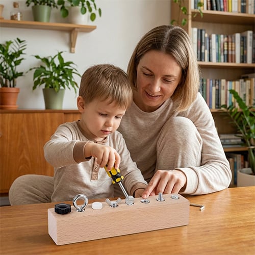 🎉Pädagogisches Schraub-Activity-Board – Feinmotorik & logisches Denken kinderleicht entwickeln🧠✨ Lernspielzeug Nr.1