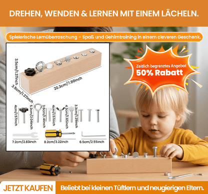 🎉Pädagogisches Schraub-Activity-Board – Feinmotorik & logisches Denken kinderleicht entwickeln🧠✨ Lernspielzeug Nr.1