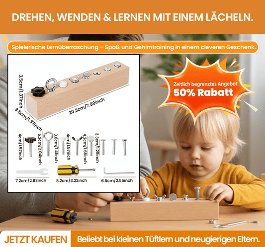 🎉Pädagogisches Schraub-Activity-Board – Feinmotorik & logisches Denken kinderleicht entwickeln🧠✨ Lernspielzeug Nr.1
