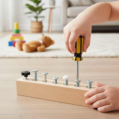 🎉Pädagogisches Schraub-Activity-Board – Feinmotorik & logisches Denken kinderleicht entwickeln🧠✨ Lernspielzeug Nr.1