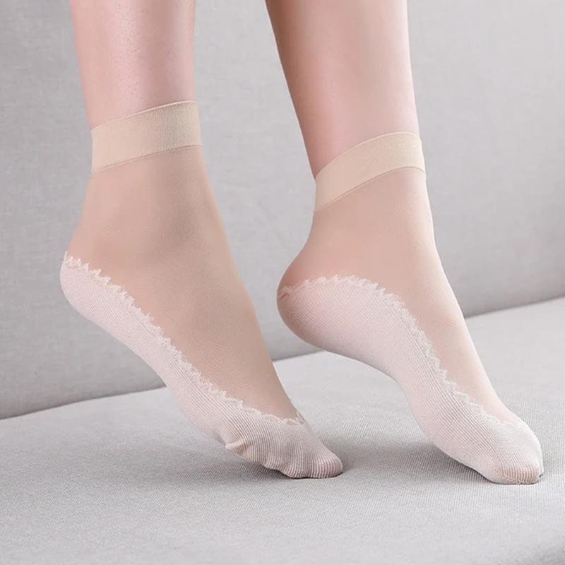 20 Paare Unsichtbare, rutschfeste Socken aus Kristallseide