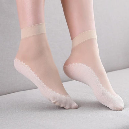 20 Paare Unsichtbare, rutschfeste Socken aus Kristallseide