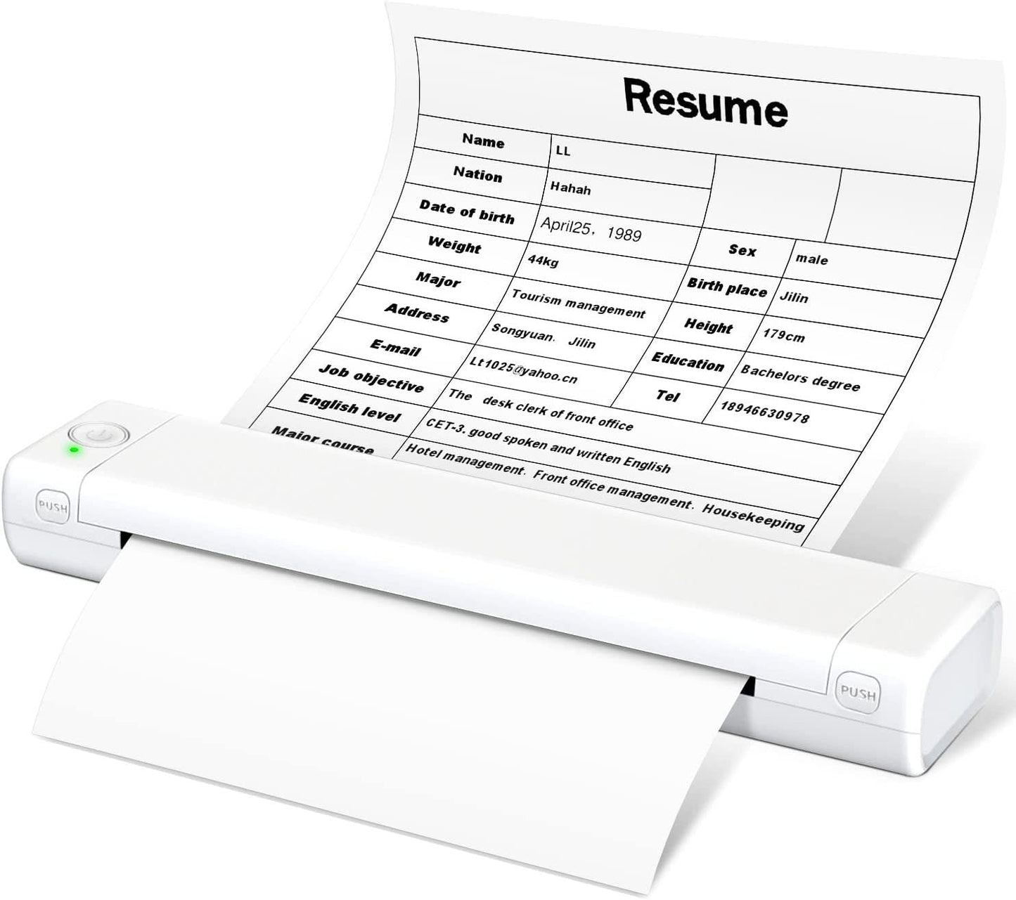 Tragbarer kabelloser Drucker, ideal für unterwegs, D810 Bluetooth-Thermodrucker, unterstützt das US-Letter-Papierformat 8,5 x 11 Zoll, einschließlich Druckern für Tattoo-Studios und Büros.