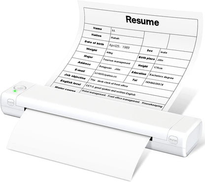Tragbarer kabelloser Drucker, ideal für unterwegs, D810 Bluetooth-Thermodrucker, unterstützt das US-Letter-Papierformat 8,5 x 11 Zoll, einschließlich Druckern für Tattoo-Studios und Büros.