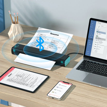 Tragbarer kabelloser Drucker, ideal für unterwegs, D810 Bluetooth-Thermodrucker, unterstützt das US-Letter-Papierformat 8,5 x 11 Zoll, einschließlich Druckern für Tattoo-Studios und Büros.